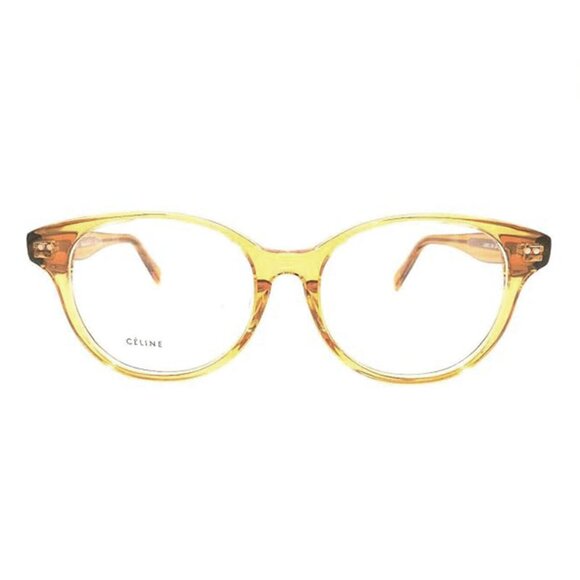 NEW CELINE CL50007I 039 WOMEN ROUND YELLOW CLEAR EYEGLASSES CELINE - Picture 2 of 3